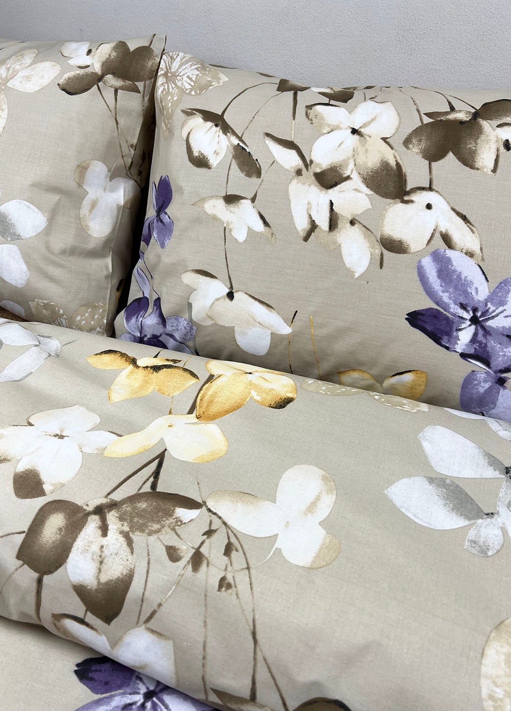 Bedding Set With Floral Print | Bed Linens Set With Lilac Pattern | Festive Home Decor, Housewarming Present.